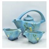 3 Roseville Wincraft Trailing Blossoms Tea Set