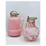 2 Glass Syrup Pitchers: Fenton, Beaumont