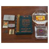 Petroliana Ashtrays, Rain Gauge, IH Belt Buckle