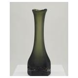 Bohemia Glass Matte Green Swung Style Vase