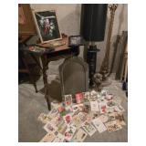 Lamp, Feather Art, Bubble Glass Frame, Postcards