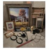 Wall Art, Wash Boards, Horse Shoes