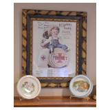 2 Child's Plates, Framed Wall Art