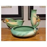 3 Vintage Roseville Pine Cone Pottery Pieces