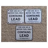 3 Porcelain Signs