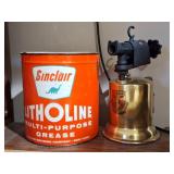 Sinclair Grease Can, Turner Brass Works Blow Torch