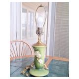 Roseville Pottery Green Apple Blossom Lamp
