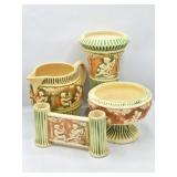 4 Roseville Donatello Pottery Pieces