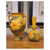 2 Roseville Peony Pottery Vase