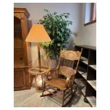 Faux Tree, Oak Rocker, Lamp
