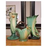 3 Vintage Pine Cone Pattern Roseville Pottery