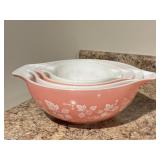 Pyrex Pink Gooseberry Mixing Bowls