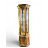 3 Sided Lighted Curio Cabinet