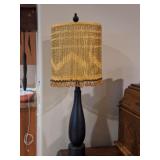 Table Lamp, Metal with Beaded Shade