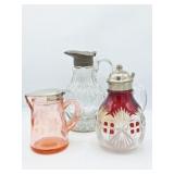 3 Antique Glass Syrup Containers: EAPG & More