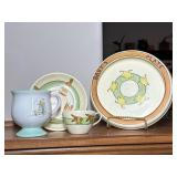 Roseville Pottery Baby Plates, Cup