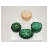 4 Kierra Art Deco Style Czech Glass Trinket Dishes