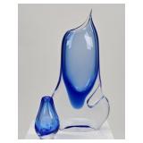 2 Handcrafted Ladislav Czech Bohemian Glass Vases