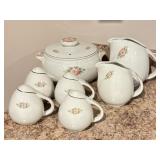 Halls Pottery in Rose White Pattern