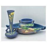 3 Roseville Pottery: Freesia, Fuchsia, Snowberry