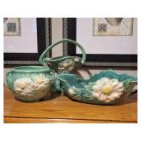 3 Roseville Blue Peony Pottery Pieces