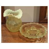 Uranium Glass: Fenton, Dewey Indiana Glass Co.