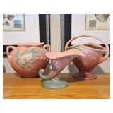 3 Roseville Pottery: Bleeding Heart & Columbine
