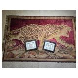 Leopard Tapestry, Framed Lion and Leopard Prints