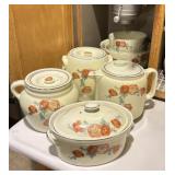Halls Pottery in Orange Poppy Pattern