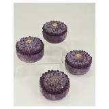 4 Art Deco Style Czech Glass Floral Trinket Dishes