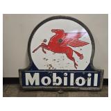 Vintage Porcelain 2 Sided Mobil Oil Sign