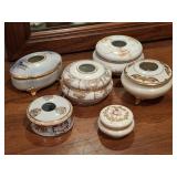 6 Hair Receivers, Powder Box