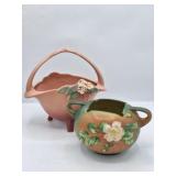 2 Roseville Pottery: Mock Orange, White Rose
