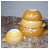 Pyrex Mixing Bowl Set-Butterfly Gold Cinderella