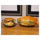 2 Roseville Water Lily Pottery Pieces
