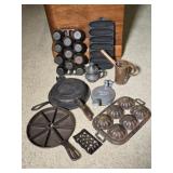 Griswold Cast Iron Muffin Tin, Stover Waffle Iron