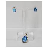 5.8 Grams 14K Gold & Blue Topaz Jewelry