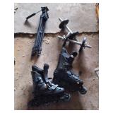 Golf Clubs, Weights, Rollerblades