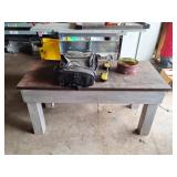 Portable VHS Player, Walkie Talkies, Bench