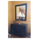 Chest, Wall Mirror, Table Lamp