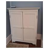 Cabinet, End Table, 2 Rugs