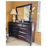 Dresser, Bed Frame and Floor Mirror