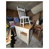 Enamel Topped Table, Kitchen Island, Chair