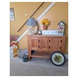 Wooden Entry Cabinet, Wall Art, Sunflower Clock