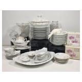 M.W. Royal Saxony China, Cut & Pressed Glass