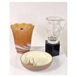 Red Wing Bowl, Pilgrim Pitcher & Imperial Glass
