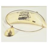Handmade Scrimshaw Whale Tooth Jewelry