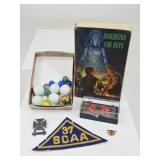1948 Boy Scout Handbook, Military Pins, Marbles