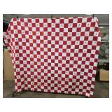 Vintage Handmade Red 7 White Checkered Quilt