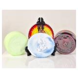 4 Mosser Glass Pieces: Clown Plates, Trinket